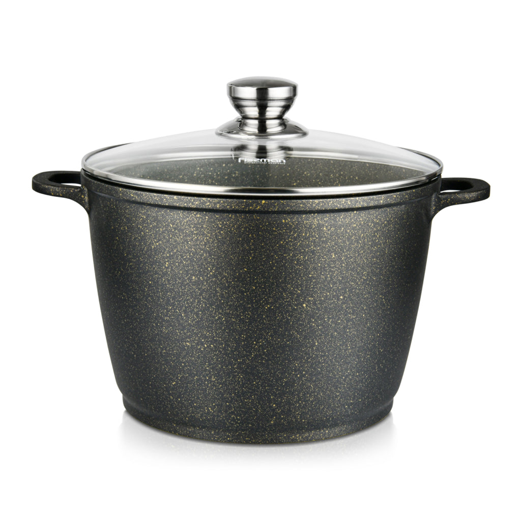 FISSMAN Aluminium with Non-Stick Coating StockPot EMMA 24x17cm/6.3 L with Glass Lid with Induction BottomKitchen Storage14360 Stockpot EMMA 24x17 cm / 6.3 LTR with glass lid with induction bottom (aluminium with non-stick coating) When choosing a cookware