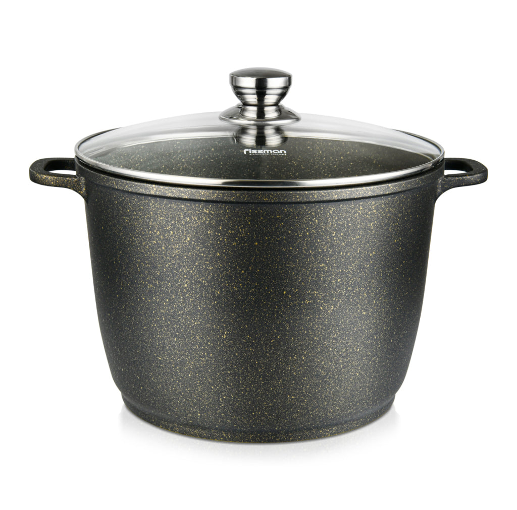 FISSMAN Aluminium with Non-Stick Coating StockPot EMMA 28x20cm/10.3 L with Glass Lid with Induction BottomKitchen Storage14361 Stockpot EMMA 28x20 cm / 10.3 LTR with glass lid with induction bottom (aluminium with non-stick coating) When choosing a cookwa