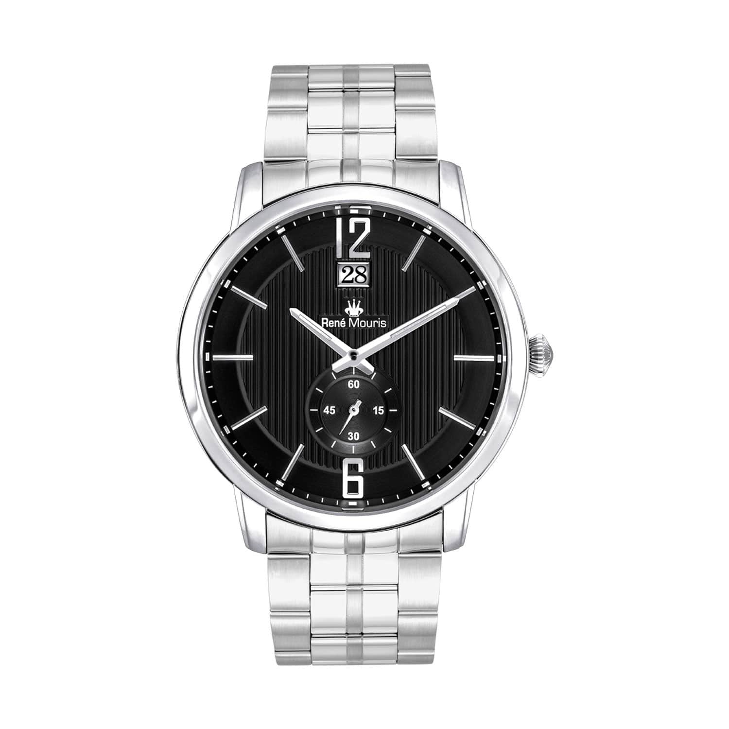 RENE MOURIS EXECUTIVE CLASSIC WATCH GentsJewelleryRene Mouris Quartz Gents Watch - Analog Display - Strap Buckle - Date Window - Mineral Crystal with Sapphire Coating-Band Color Black - Genuine Leather - Dial Color White - Water Resistant 5ATM / 50m - Sma