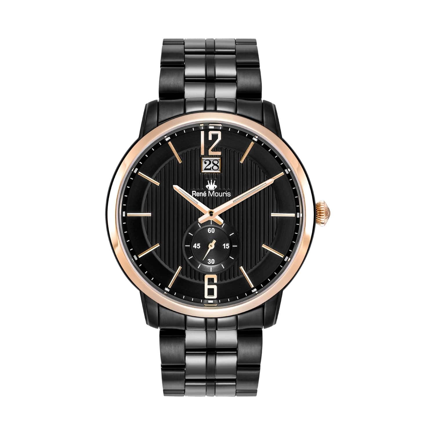 RENE MOURIS EXECUTIVE CLASSIC WATCH GentsJewelleryRene Mouris Quartz Gents Watch - Analog Display - Strap Buckle - Date Window - Mineral Crystal with Sapphire Coating-Band Color Black - Genuine Leather - Dial Color White - Water Resistant 5ATM / 50m - Sma