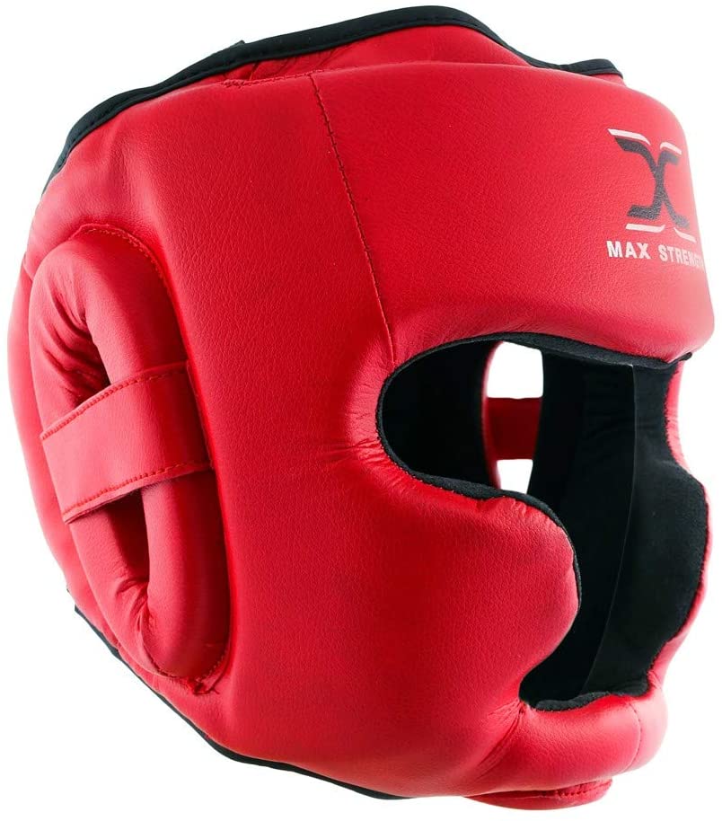 Max Strength- Head Guard, Boxing Headguard, MMA Headguard Martial arts Headgear for Protection & Training, LargeEquipmentsKey Feature SUPERIOR Quality- The condensed shock absorbent foam, protects the head in the areas most at risk while sparring. The com