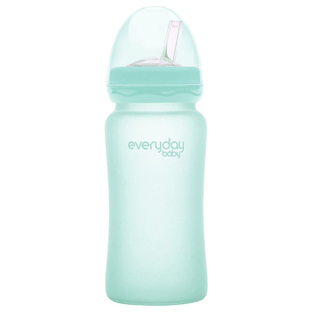 Glass Straw Bottles-240ml By Everyday BabyNursing & FeedingMade of high quality lightweight borosilicate glass. Integrated silicone envelope provides shatter protection in case of breakage. Description Everyday Baby Glass Baby Bottle Heat Sensing is ergon