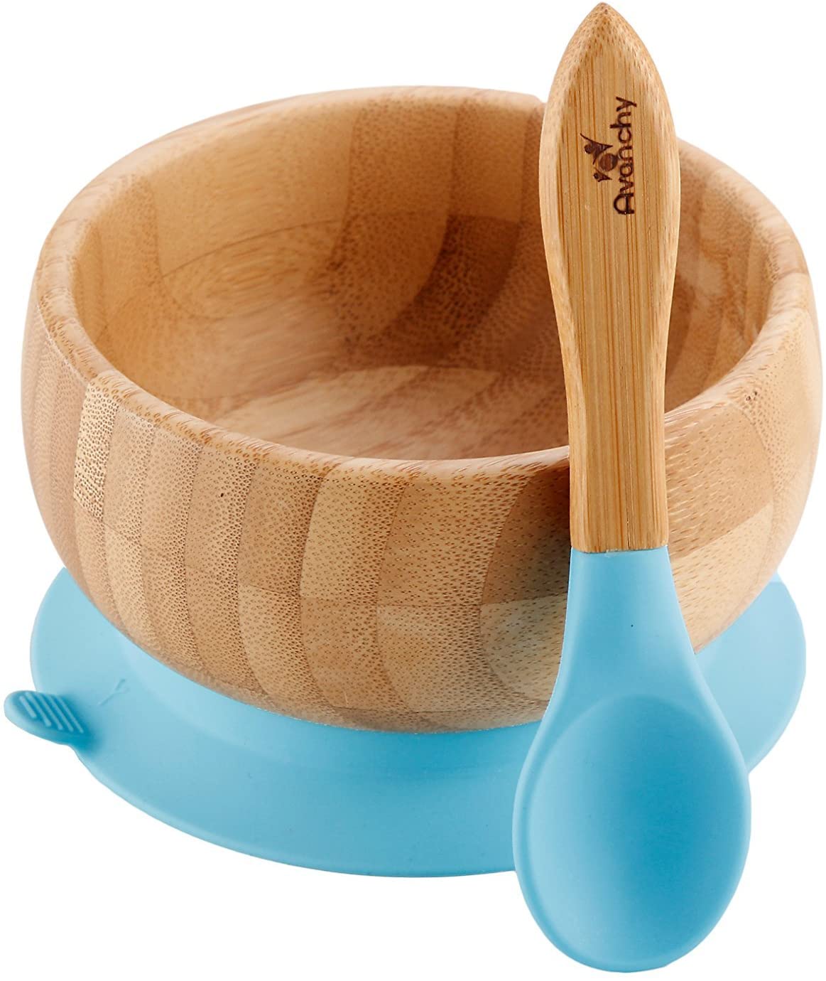 Avanchy Baby Bamboo Stay Put Suction BOWL + Spoon GN