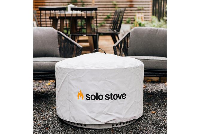 Solo Stove Yukon Shelter (Fire Pit Cover)OutdoorProtect Your Fire Pit From the Elements.Key Features: PVA- Coated Polyester Watertight Weather Resistant Reinforced 6061 Aluminum A great companion for your fire pit, the waterproof, durable Shelter makes it