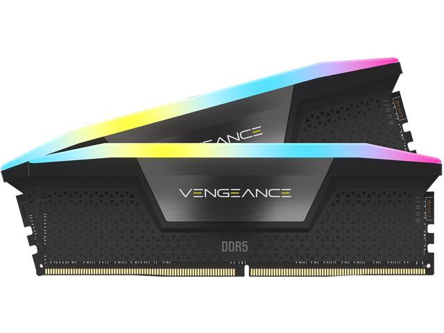 CORSAIR Vengeance RGB 32GB (2 x 16GB) 288-Pin PC RAM DDR5 6000 (PC5 48000) Intel XMP 3.0 Desktop Memory Model CMH32GX5M2B6000C40Ships 7-10 working days WELCOME TO CUTTING EDGE PERFORMANCE Push the limits of your system like never-before with DDR5, unlocki