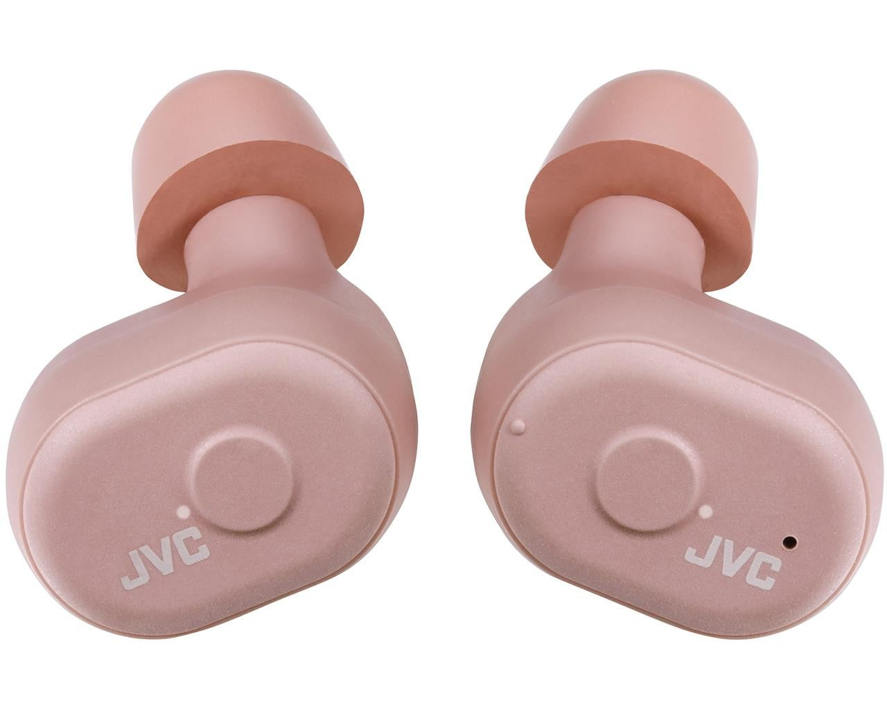 JVC Truly Wireless EarbudsHeadphonesTruly Wireless headphones Memory foam earpieces for secure and comfortable fit Up to 4 hours + 10 hours battery life Charging case Auto On and Connect Voice assistant compatible IPX5 water-resistant Trendy 4-color varia