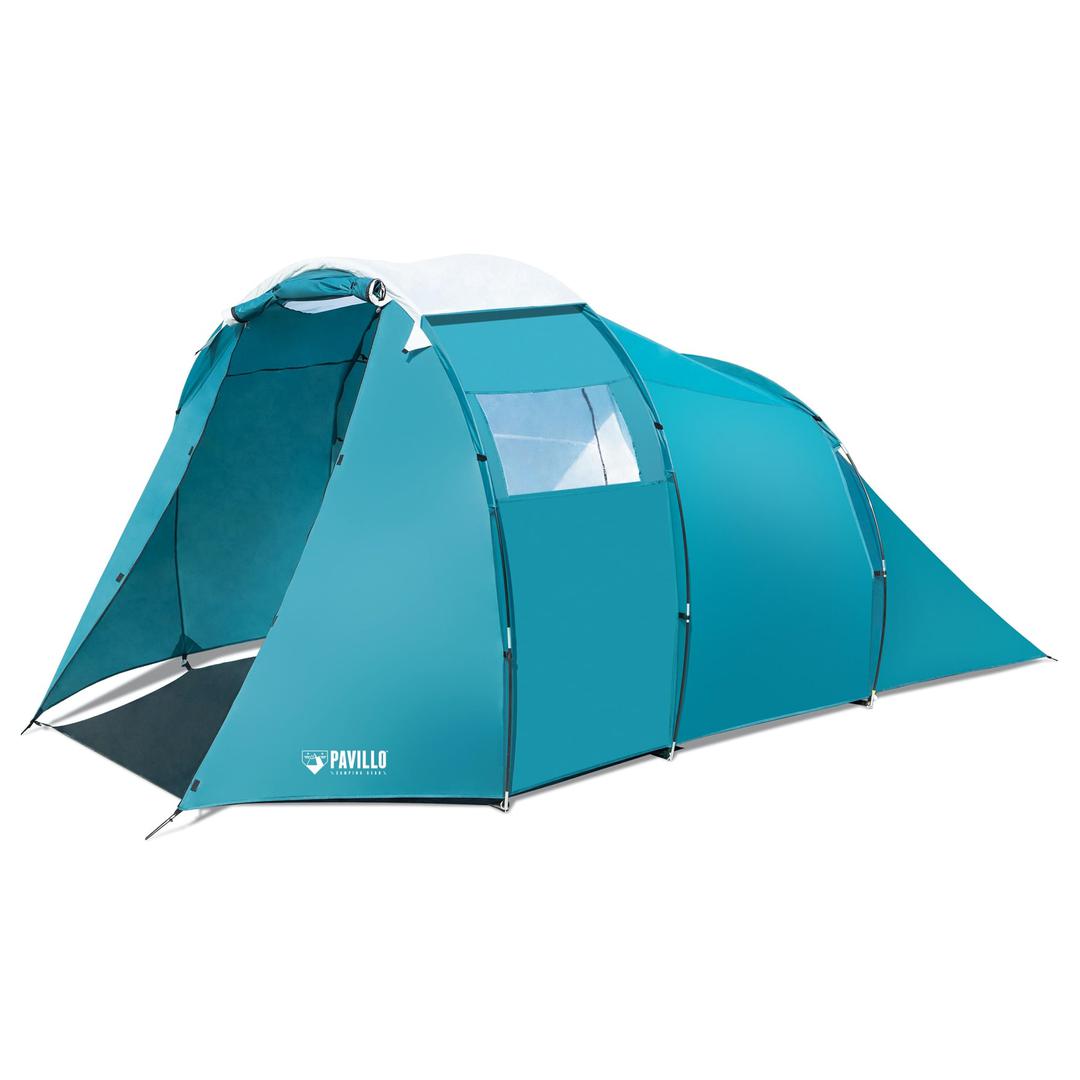 Bestway Pavillo 4-Person Polyester Tent (255 x 400 x 180 cm)OutdoorYou and your family or friends will have a great time camping and spending time in it Ideal for a big family as it offers large living space and can be divided into 2 rooms Provides high l