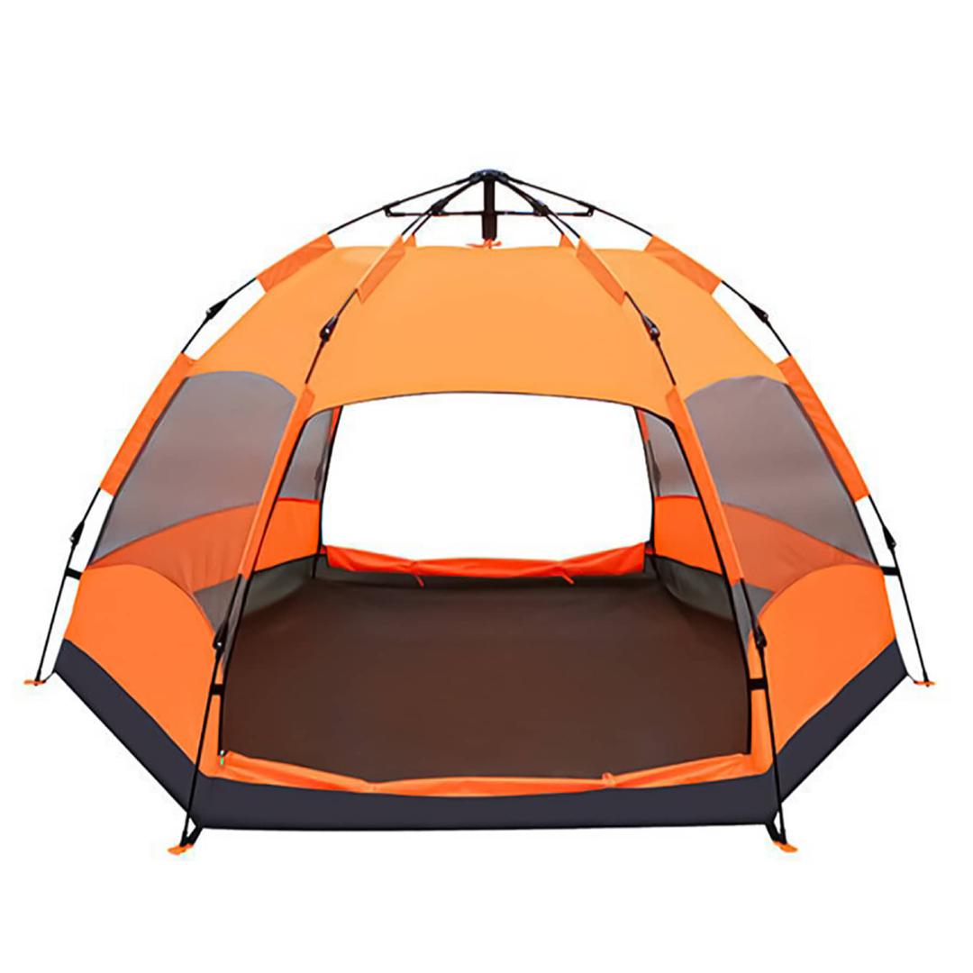 4-Person Automatic Dome Tent (240 x 240 cm)OutdoorInstant pop-up tent that can be set up in just seconds Simply release the tent from bag, pull out the 2 locks and it will pop-up automatically This lightweight 4-person dome tent with a large D-style door