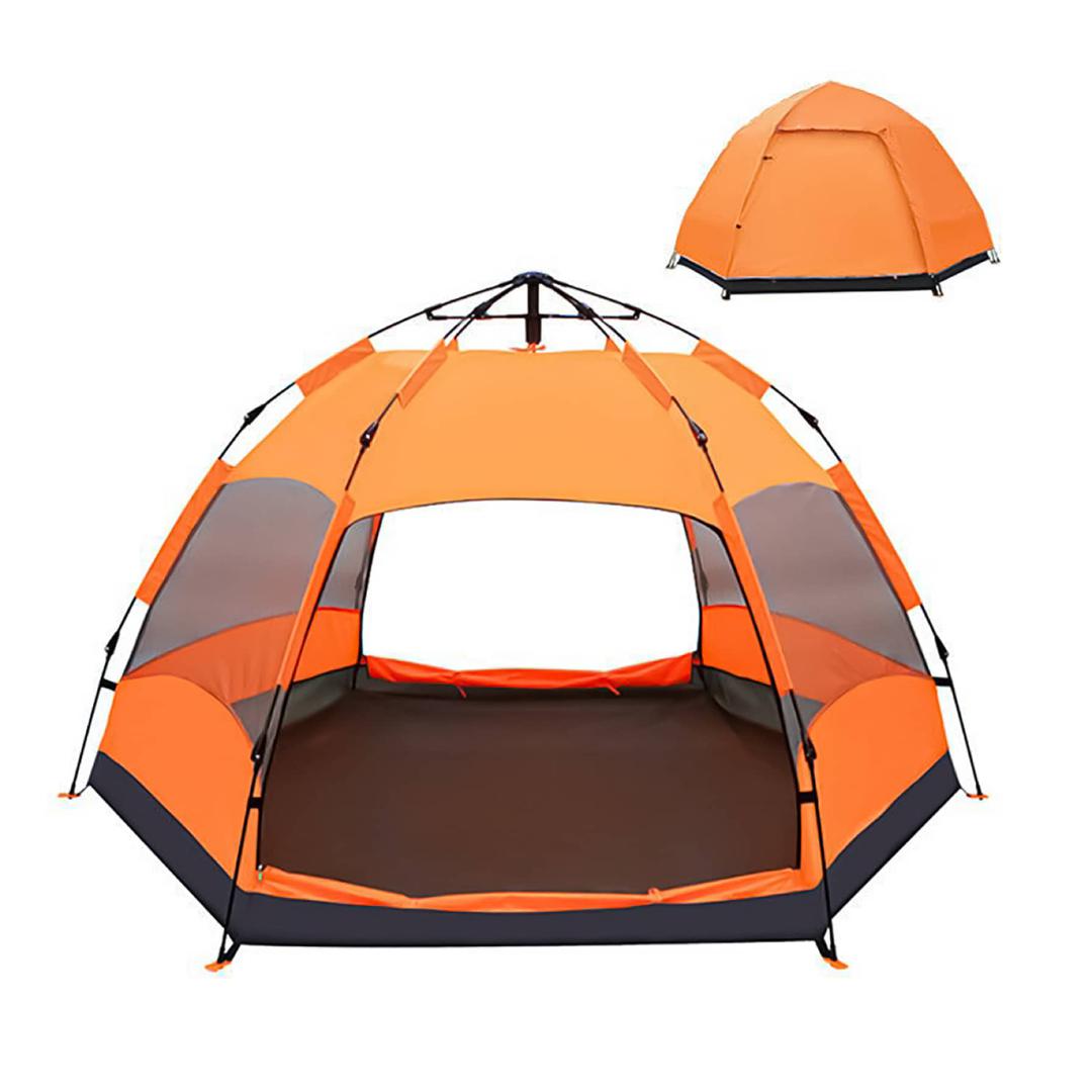 4-Person Automatic Dome Tent (240 x 240 cm)OutdoorInstant pop-up tent that can be set up in just seconds Simply release the tent from bag, pull out the 2 locks and it will pop-up automatically This lightweight 4-person dome tent with a large D-style door