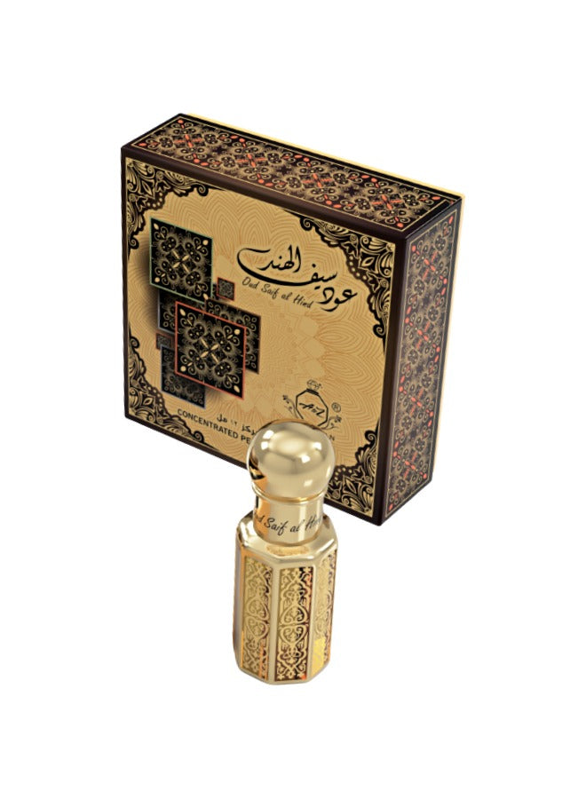 A to Z Creation Oud Saif Al Hind - Luxury Concentrated Perfume Oil 12mlPerfumes & FragrancesExquisitely packed in a compact bottle , Oud Saif Al Hind is an exquisite fragrance made from pure and matured high quality Indian Dahn Al Oudh. The crystal bottle