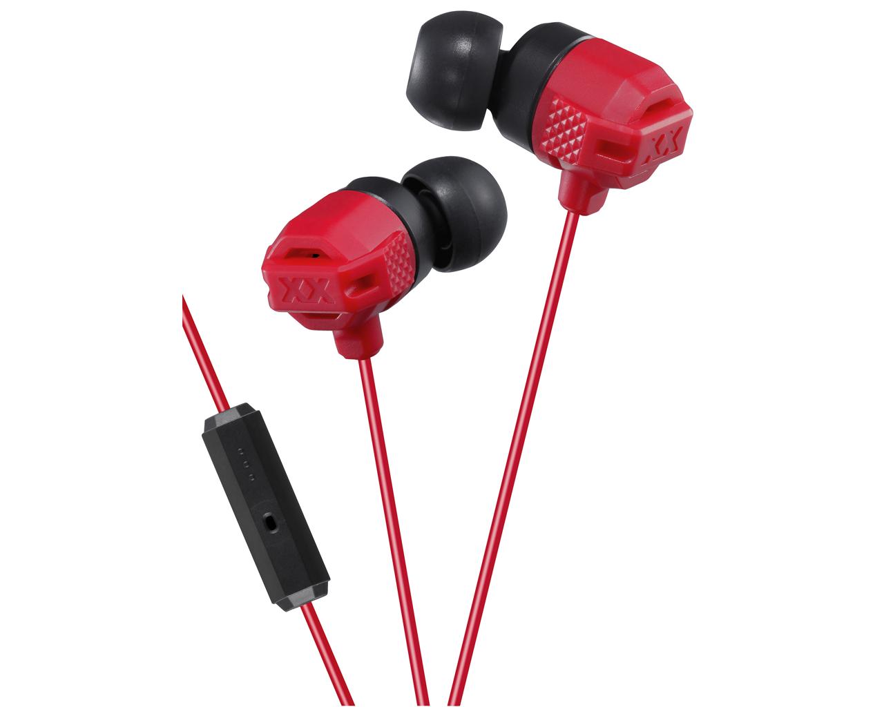JVC Wired In-ear Extreme Headphone HA-FR202HeadphonesIn-line 1-button remote & mic for iPhone / Android / BlackBerry"Extreme Bass Ports" and 11mm Neodymium driver units deliver ultimate bass soundRobust body with anti-impact "Tough Protectors"Ergonomicall