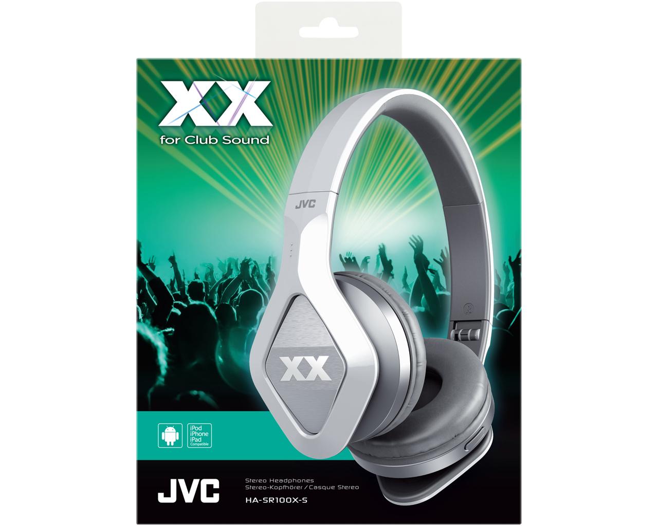 JVC Wired On-ear Extreme Headphone HA-SR100Headphones"Dual Magnet" creates optimal magnetic force, reproducing responsive bass, tight mid-range and crisp highs"X-Damper" minimizes unwanted vibration and generates clear soundIntegrated 1-button remote & mi
