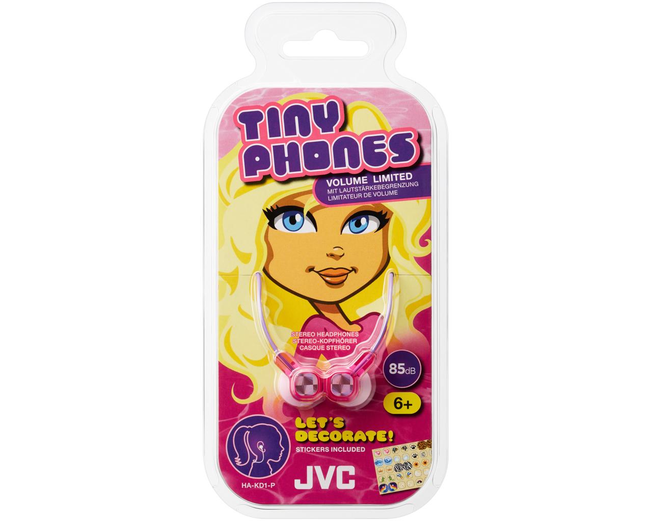 JVC Wired In-ear Kids Headphone HA-KD1HeadphonesIdeal for children usage with low volume specification for safe listeningWear like a stylish accessory when not in useCool hologram decoration on the headphones housingFun sticker included for decoratingShor