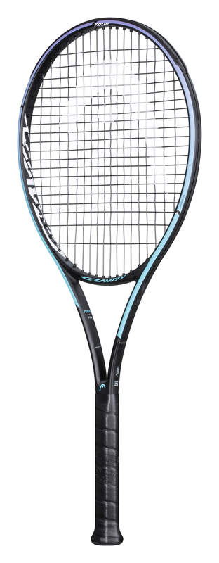 Gravity TOUR 2021EquipmentsDominate any court with the GRAVITY TOUR, which has a massive sweetspot for the aggressive next generation player, as well as a bold new flip design in bright colors, with a yellow-green fade on one side and a blue-violet fade o