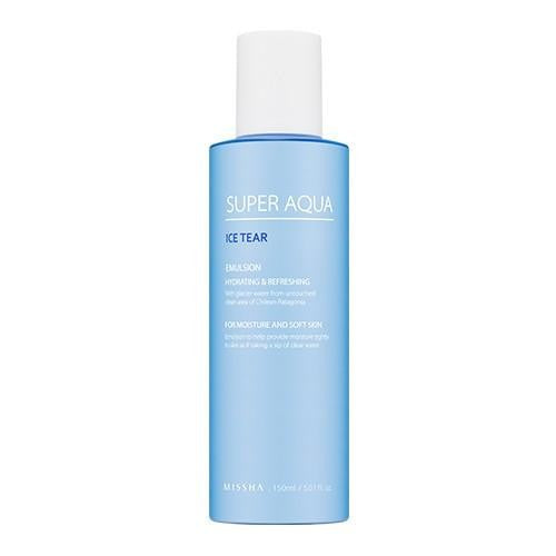 MISSHA Super Aqua Ice Tear EmulsionMake-UpEMULSION CONTAINING CLEAN, PURE GLACIER WATER HELPS SKIN DRAW OUT MOISTURE AND MAINTAIN OPTIMAL MOISTURE LEVELS 1. Hexagonal WaterPure glacier water with a molecular structure similar to that of hexagonal water (s