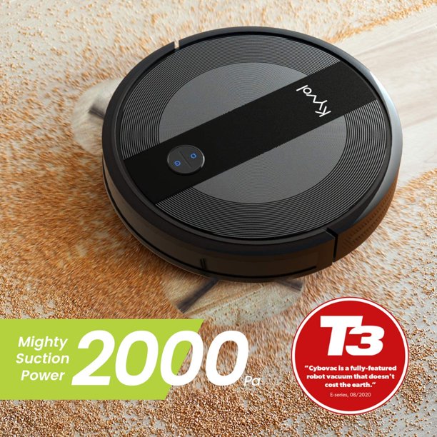 Kyvol Cybovac E20 Robot Vacuum Cleaner, 2000Pa Suction, 150 mins Runtime, Boundary Strips Included, Quiet, Super-Thin, Self-Charging, Works with Alexa, Ideal for Pet Hair, Carpets, Hard Floors