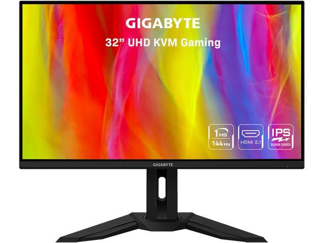 GIGABYTE M32U 32" (31.5" Viewable) 3840 x 2160 4K 144Hz Adaptive Sync Compatible, SS IPS, 1ms (MPRT), 1x Display Port 1.4, 2x HDMI 2.1, 2x USB 3.0, 1x USB Type C Height Adjust VESA Gaming MonitorShips 7-10 working days WORLD’S FIRST KVM GAMING MONITOR THE