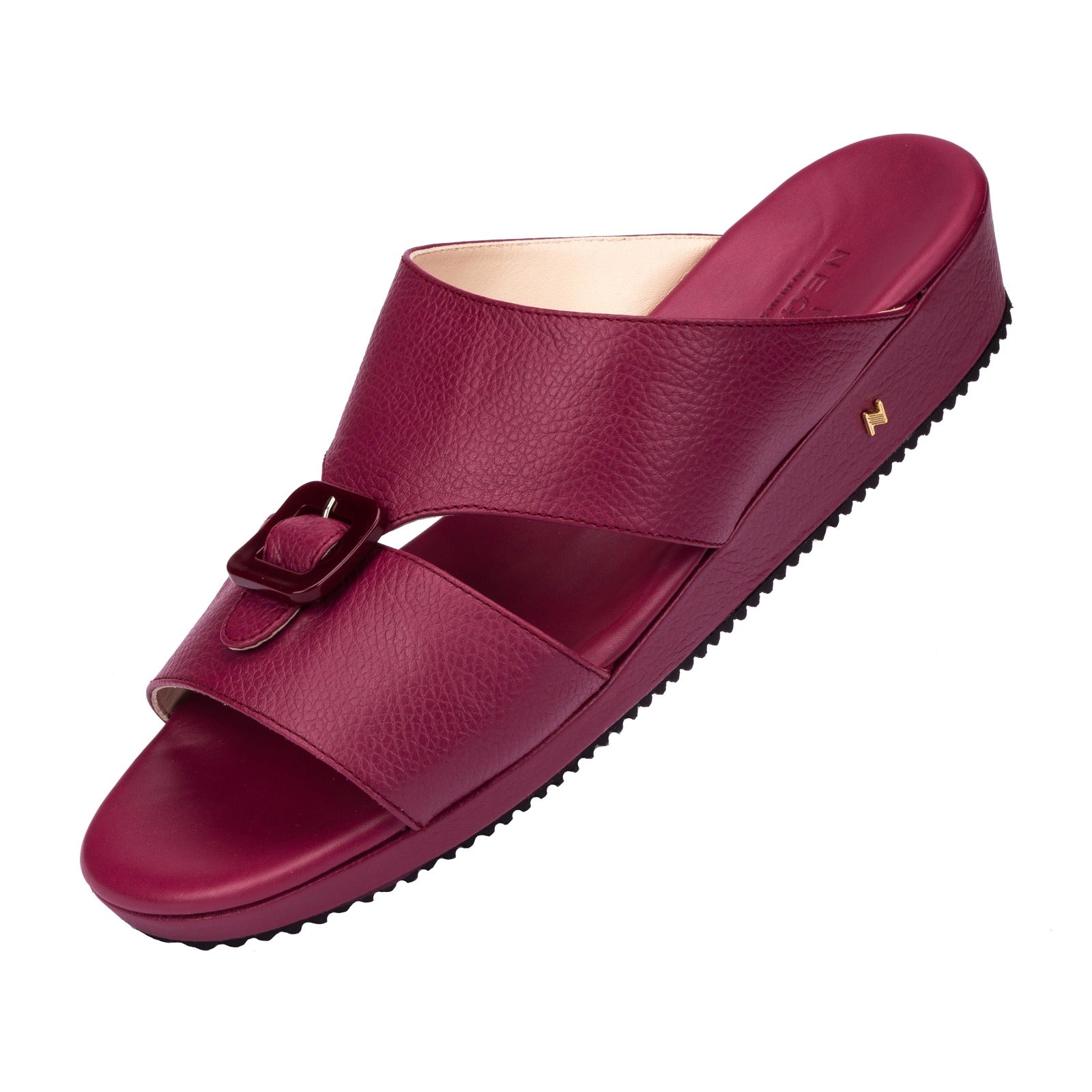 Neqwa CÓRDOBA Jute Collection Sandals - Burgundy Red Calfskin Leather