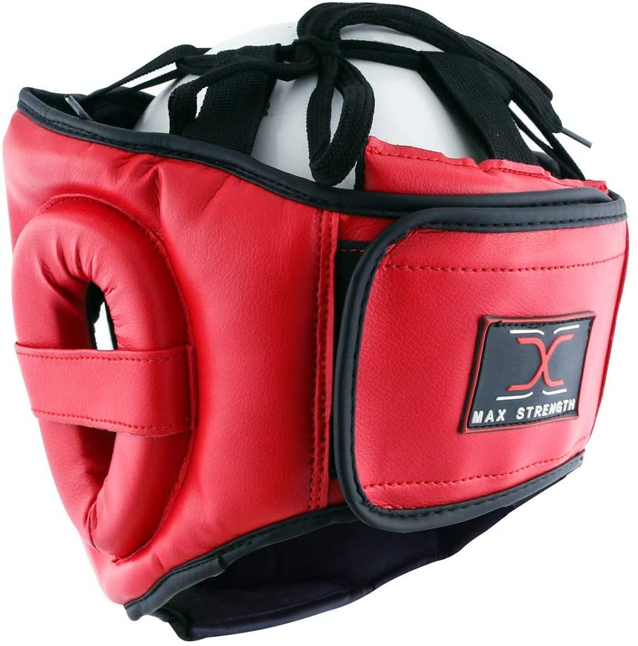 Max Strength- Head Guard, Boxing Headguard, MMA Headguard Martial arts Headgear for Protection & Training, LargeEquipmentsKey Feature SUPERIOR Quality- The condensed shock absorbent foam, protects the head in the areas most at risk while sparring. The com