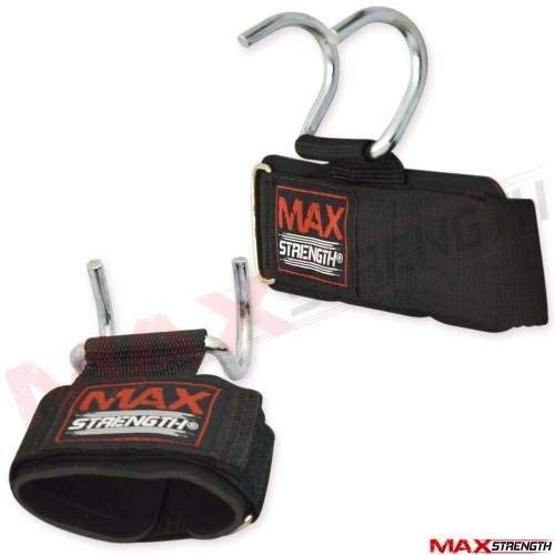 Max Strength Bar Hooks Gym Training Bodybuilding Chin Up Weight Lifting Straps