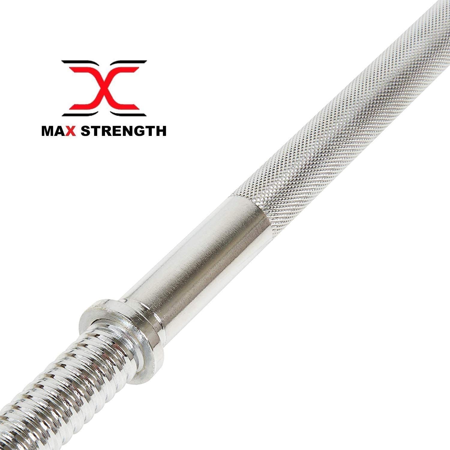 Max Strength- 4 Feet Solid Weight Lifting Weight Bar 120cm/48Inch Chrome Barbell Bar