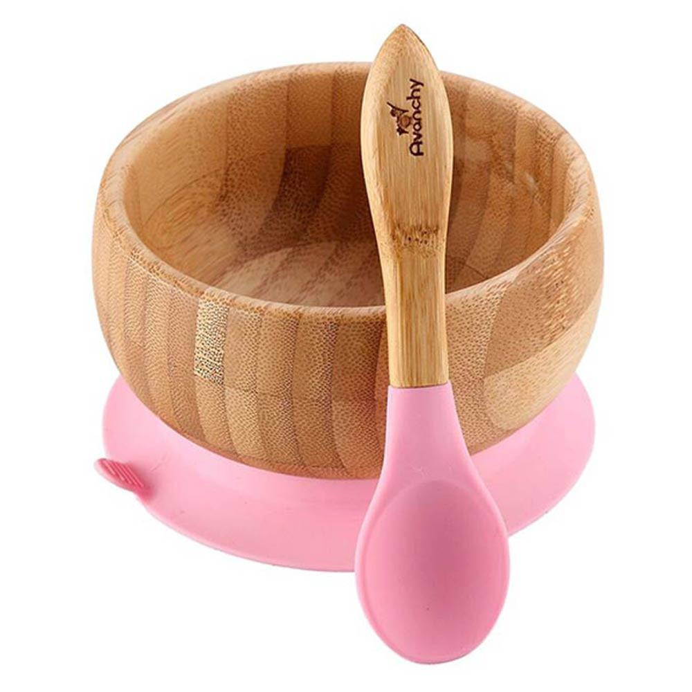 Avanchy Baby Bamboo Stay Put Suction BOWL + Spoon GN