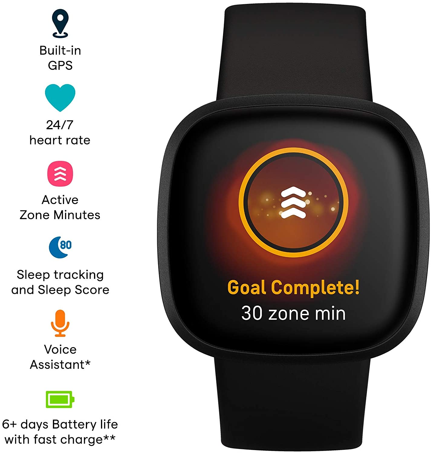 Fitbit Versa 3 Fitness Aluminum Wristband with Heart Rate TrackerWearablesMeet Fitbit Versa 3 - the smartwatch with everything you need to just go. Track your pace & distance and leave your phone at home with built-in GPS. You can also get call, text and