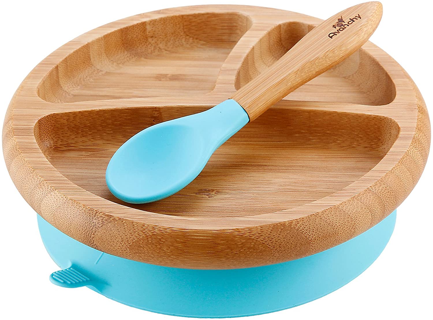 Avanchy Bamboo Suction Classic Plate + Spoon GN