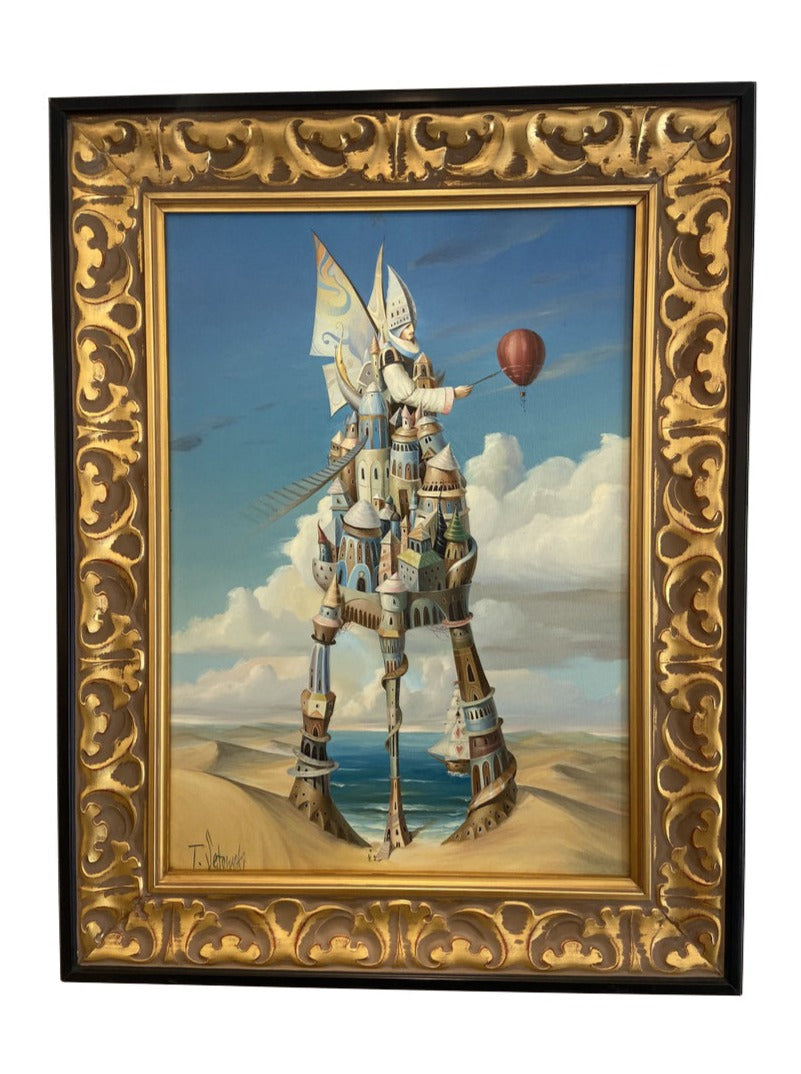 Sky Painter By Tomek SetowskiFine ArtOil on Canvas (framed). Certificate. Size: 70x 50 cm