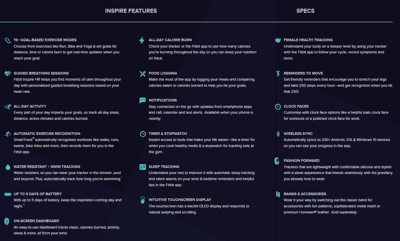 Fitbit Inspire Fitness Wristband with Heart Rate TrackerWearablesGet Into A New Groove With Easy-To-Use Fitbit Inspire Hr And 24/7 Heart Rate, Calorie Tracking & Encouraging Reminders To Help You Reach Your Goals. Fitbit Inspire Hr Is A Friendly Heart Rat