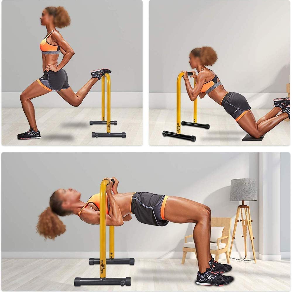 Dip Bars, Full Set Dip Up Stand Station Triceps Strength Training Dips, for Body Strenthener,Pull-Push-Ups,L-Sits Split Parallel Bars (Random Color)