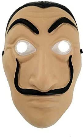 Salvador Dali Money Heist Halloween MaskToys & GamesMoney Heist The House of Paper La Casa De Papel Mask for Men Women The mask is plastic and includes an elastic band to place around your head Easy to see through and easy to breath through.