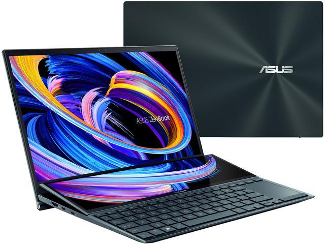 ASUS ZenBook Duo 14 UX482 14" FHD NanoEdge Touch Display, Core i7-1195G7, GeForce MX450, 16GB RAM, 1TB SSD, Innovative ScreenPad Plus, Windows 11 Pro, Celestial Blue, UX482EGR-XB74TShips 7-10 working days ASUS ZenBook Duo 14 UX482 The secondary touchscree