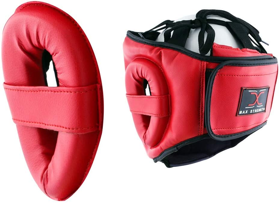 Max Strength- Head Guard, Boxing Headguard, MMA Headguard Martial arts Headgear for Protection & Training, LargeEquipmentsKey Feature SUPERIOR Quality- The condensed shock absorbent foam, protects the head in the areas most at risk while sparring. The com