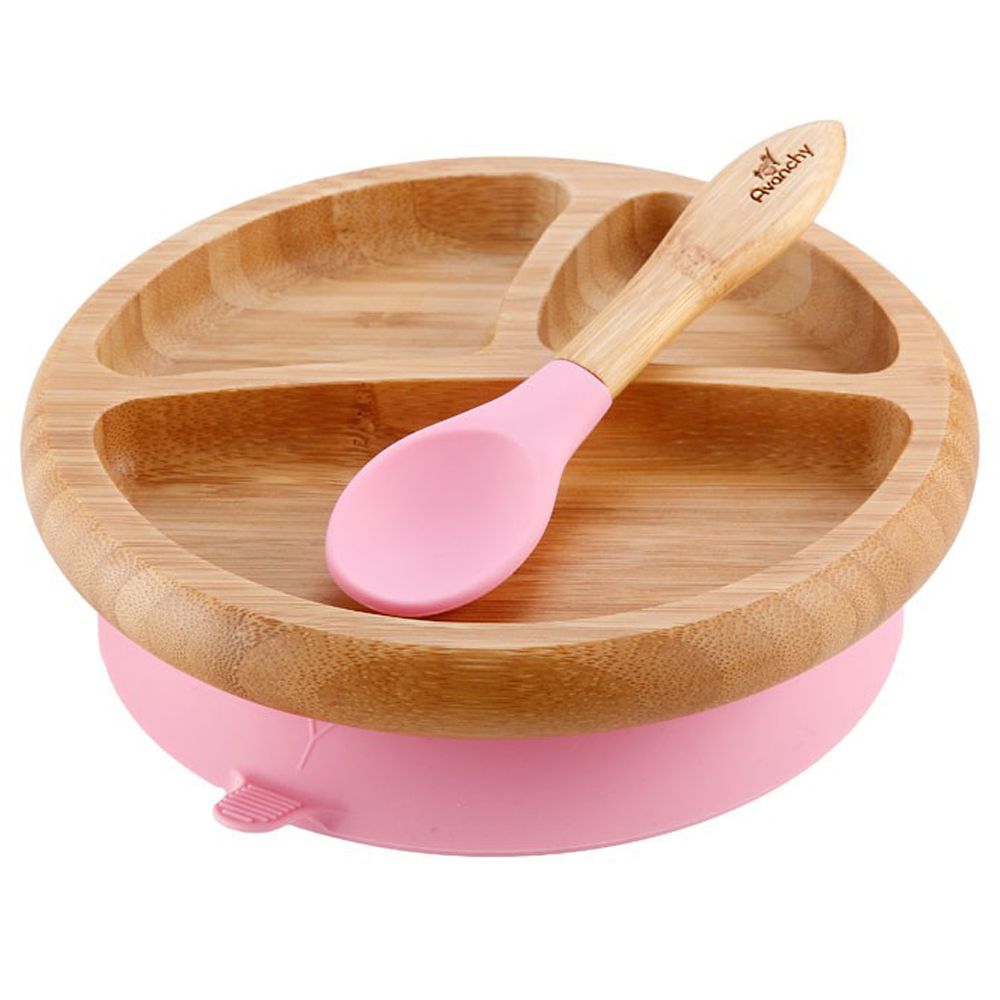 Avanchy Bamboo Suction Classic Plate + Spoon GN