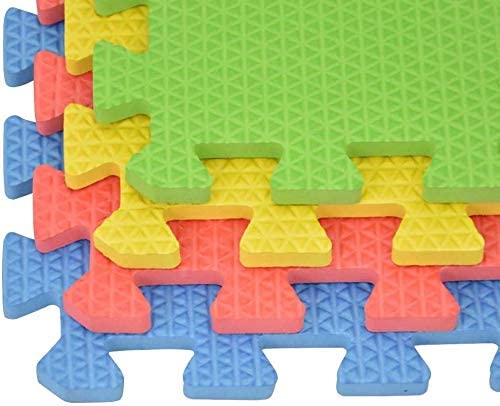 MAXSTRENGTH 4 PCs Foam Play Mat 12mm Thick Soft EVA Interlocking Mats Jigsaw Puzzle Blocking Board Fun Mats Square Tiles Set for All AgesEquipmentsSize Name: 4 mats = 16 Square Feet Easy To Install, Comfortable To Stand On, Protects Children That Are Lear