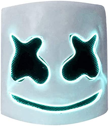 DJ Marshmello Halloween Helmet / MaskToys & GamesThis DJ mask is made of high-quality environmental EVA and latex material. See and breath through the helmet easily. Needs 2pcs AA battery (not included)