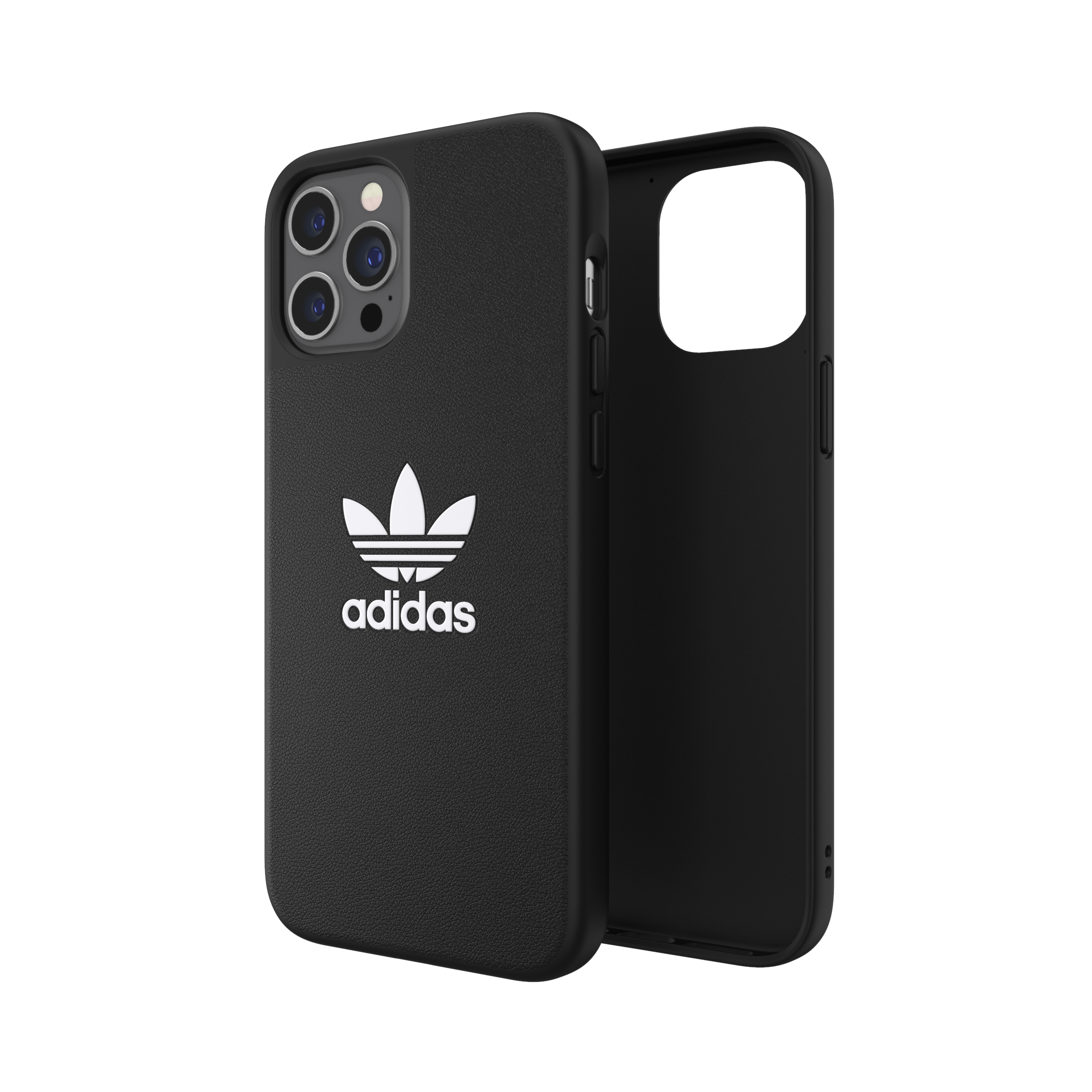 Adidas ORIGINALS Apple iPhone 12 Pro Max Basic Moulded Case - Back cover w/ Trefoil Design, Scratch & Drop Protection w/ TPU Bumper, Wireless Charging Compatible - Black/White