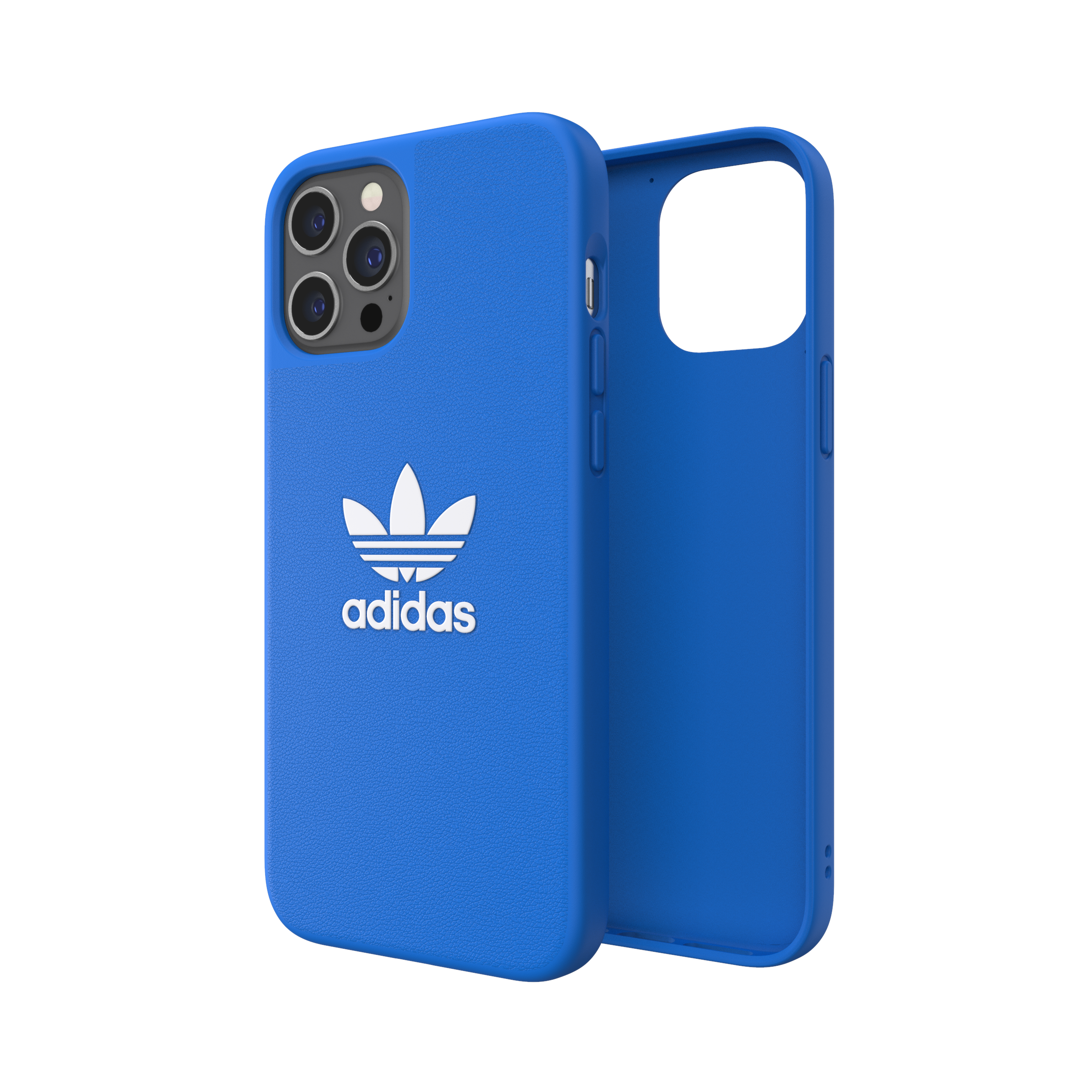 Adidas ORIGINALS Apple iPhone 12 Pro Max Basic Moulded Case - Back cover w/ Trefoil Design, Scratch & Drop Protection w/ TPU Bumper, Wireless Charging Compatible - Blue/White
