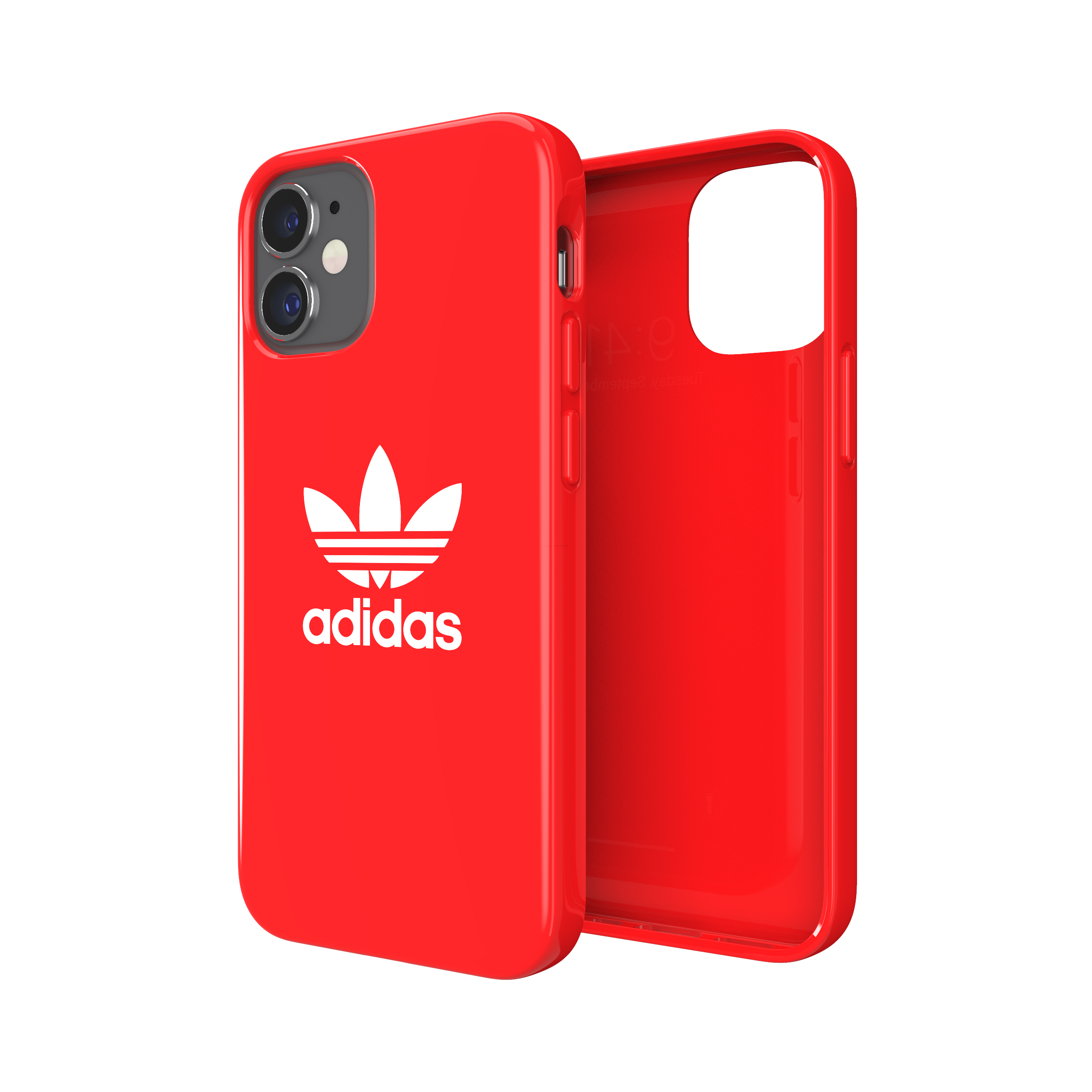 adidas SNAP Apple iPhone 12 Mini Trefoil Case - Back cover w/ Trefoil Design, Scratch & Drop Protection w/ TPU Bumper, Wireless Charging Compatible - Scarlet