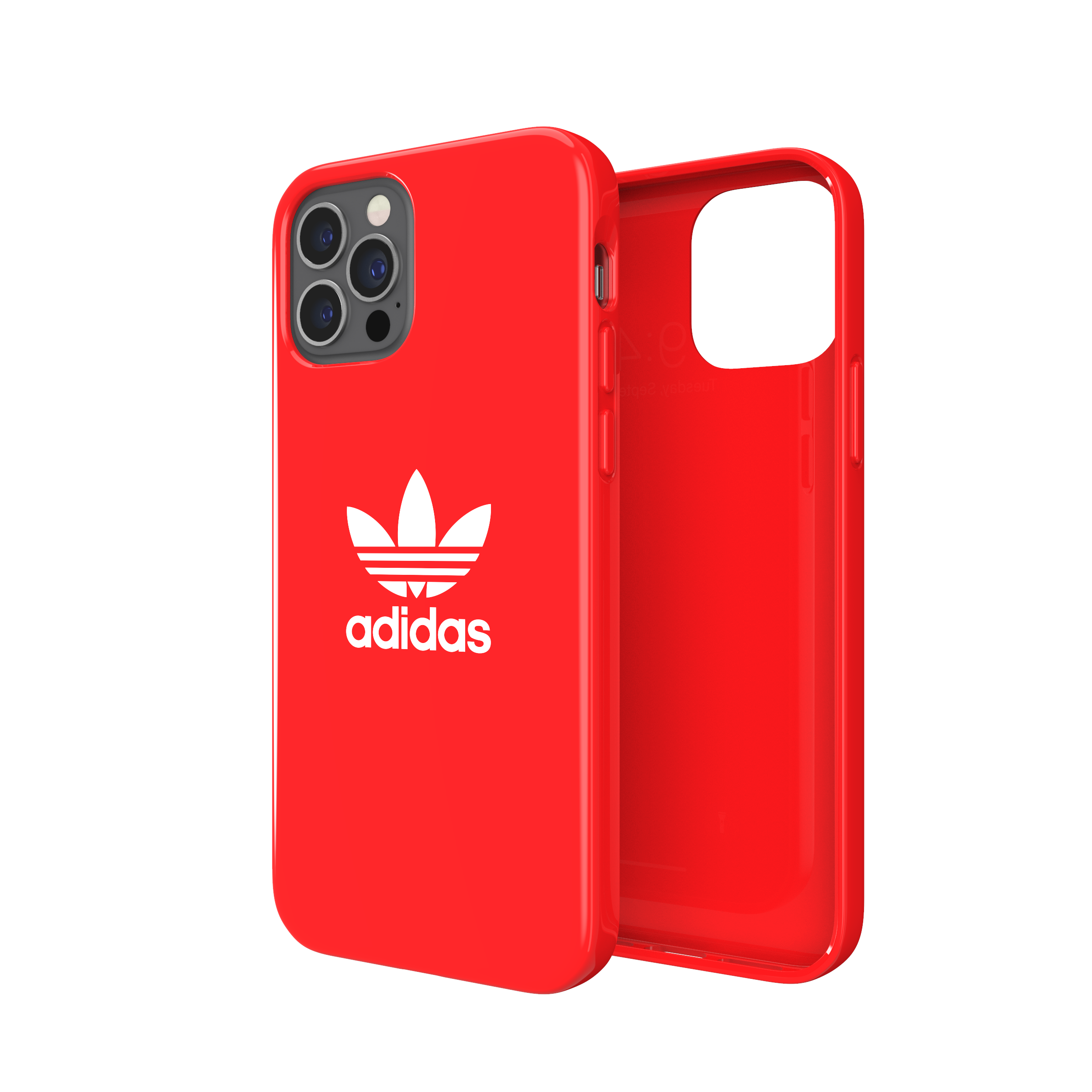 adidas SNAP Apple iPhone 12 / 12 Pro Trefoil Case - Back cover w/ Trefoil Design, Scratch & Drop Protection w/ TPU Bumper, Wireless Charging Compatible - Scarlet