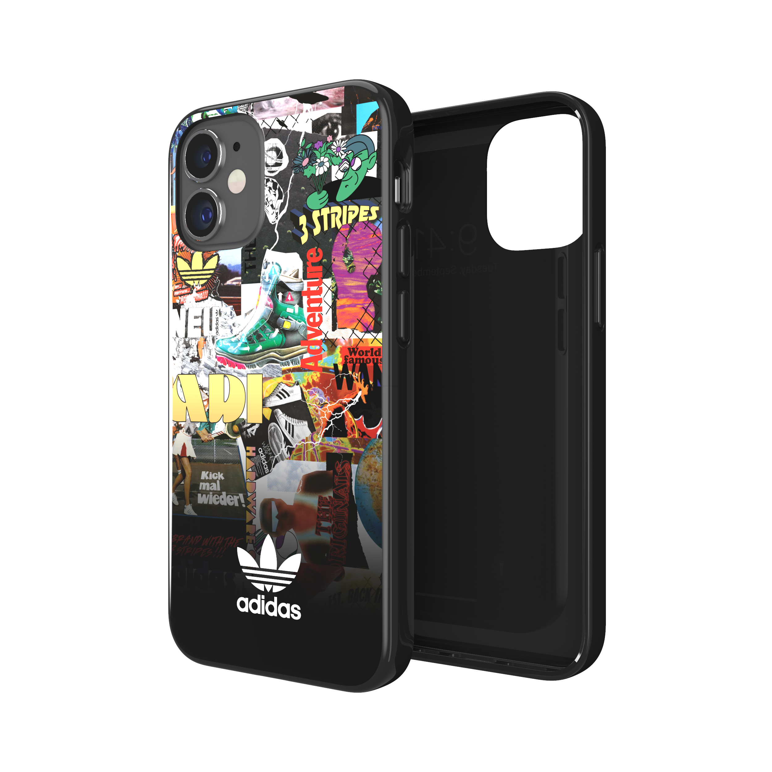 Adidas SNAP Apple iPhone 12 / 12 Pro Graphic Case - Back cover w/ Trefoil Design, Scratch & Drop Protection w/ TPU Bumper, Wireless Charging Compatible - Colourful