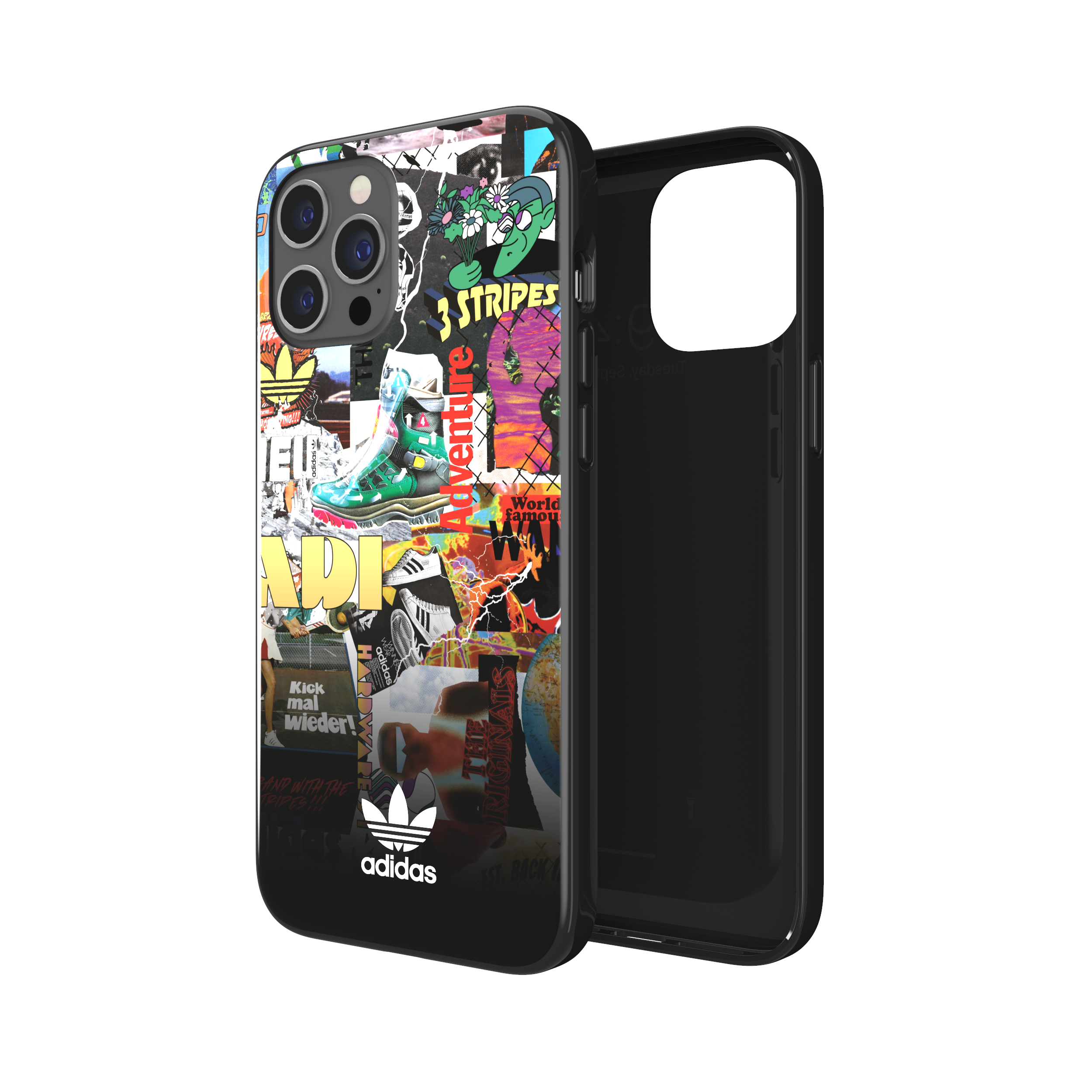 adidas SNAP Apple iPhone 12 Pro Max Graphic Case - Back cover w/ Trefoil Design, Scratch & Drop Protection w/ TPU Bumper, Wireless Charging Compatible - Colourful