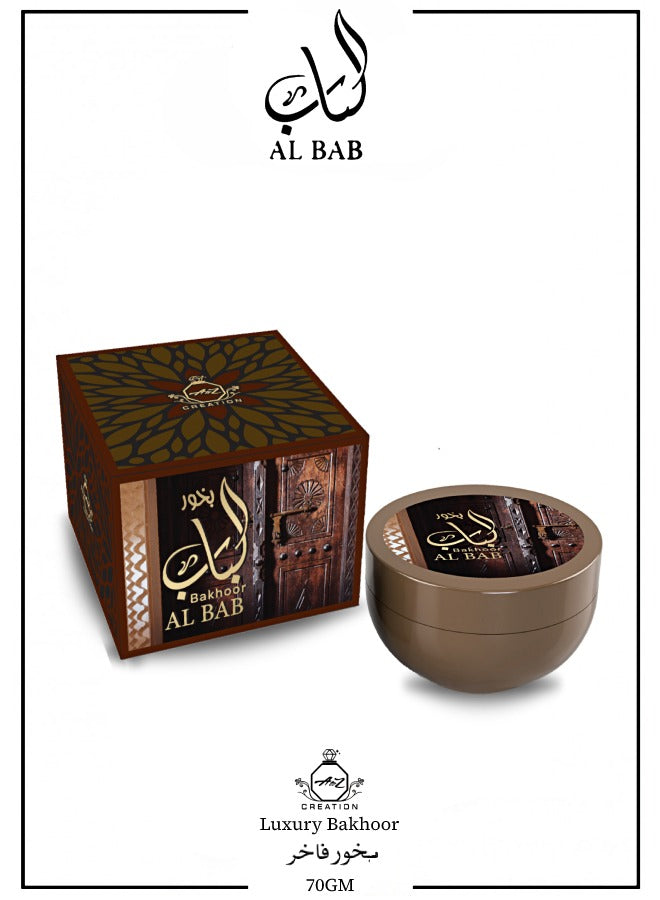 A to Z Creation Bakhoor Al Bab 70gmPerfumes & FragrancesEmits a scented fragrance that is sure to uplift your mood. Creates an elegant statement while levitating the home decor scheme. Oriental fragrance that is formulated with scented and environment fri