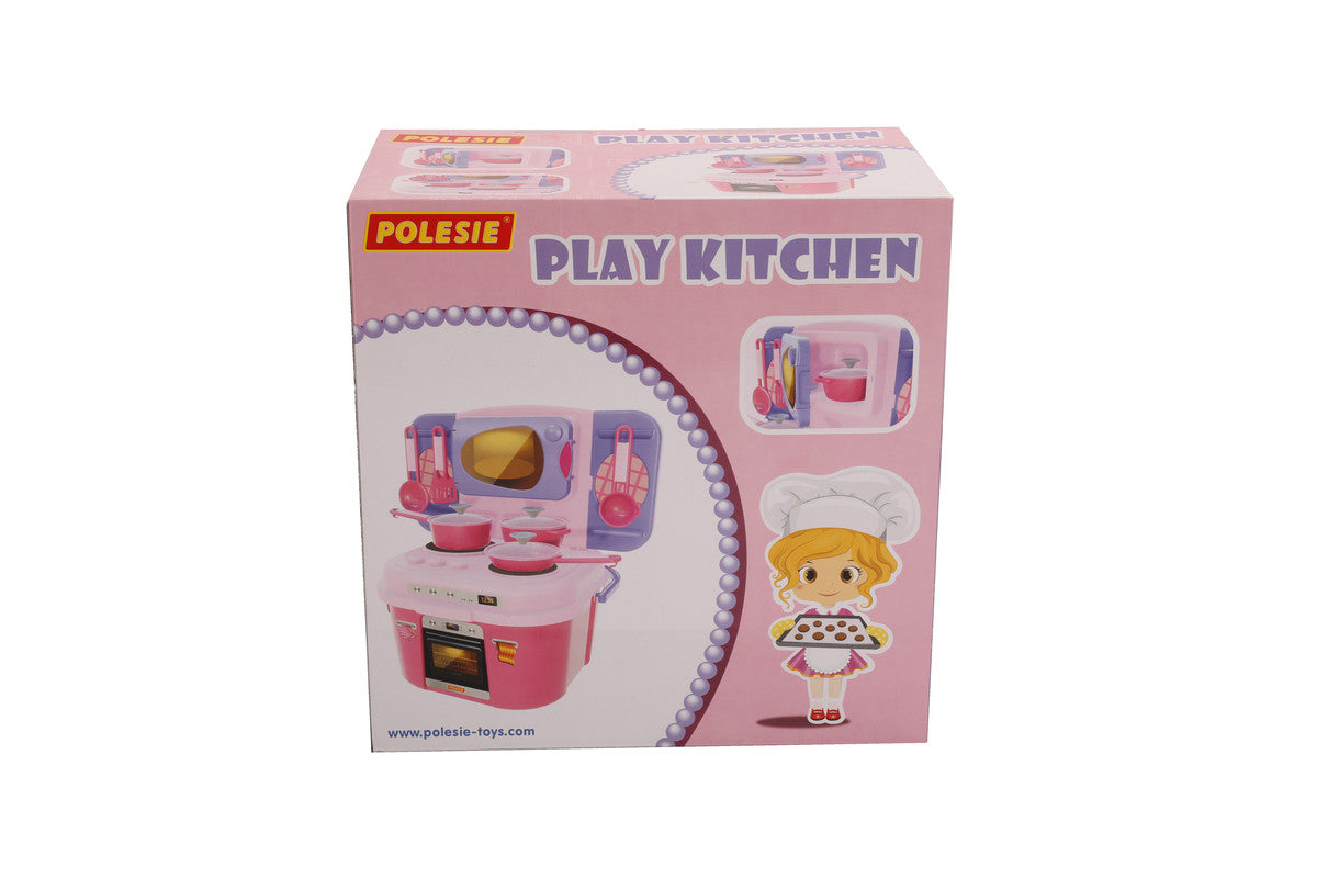 Polesie - Play kitchenToys & GamesThe kitchen is equipped with a three-burner stove and an oven located under the stove.The set includes: * saucepan - 1 pc. * ladle - 1 pc. * frying pan - 1 pc. * kitchen utensils - 3 pcs.FEATURES: Polesie toys are made in