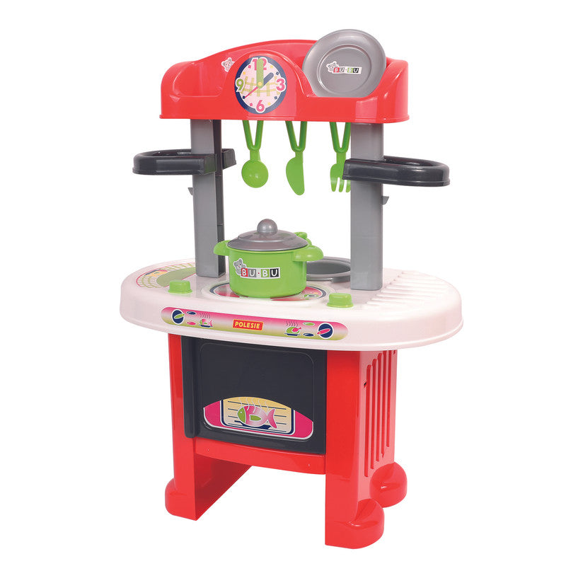 Polesie - Kitchen Bu-Bu (box)Toys & Games"BU-BU"Kitchen set is a small kitchen with stove, sink and oven.This kitchen set also includes two shelves. The disassembled kitchen is packed in a box. The set includes such toy tableware: * saucepan - 1 pc. * pla
