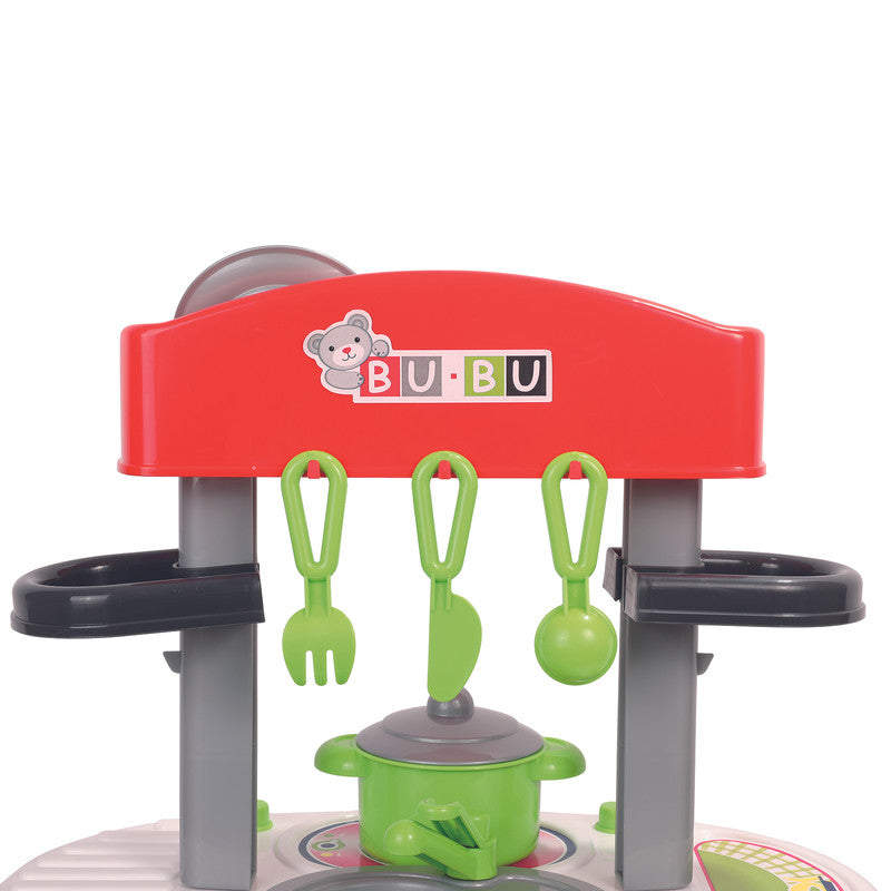 Polesie - Kitchen Bu-Bu (box)Toys & Games"BU-BU"Kitchen set is a small kitchen with stove, sink and oven.This kitchen set also includes two shelves. The disassembled kitchen is packed in a box. The set includes such toy tableware: * saucepan - 1 pc. * pla