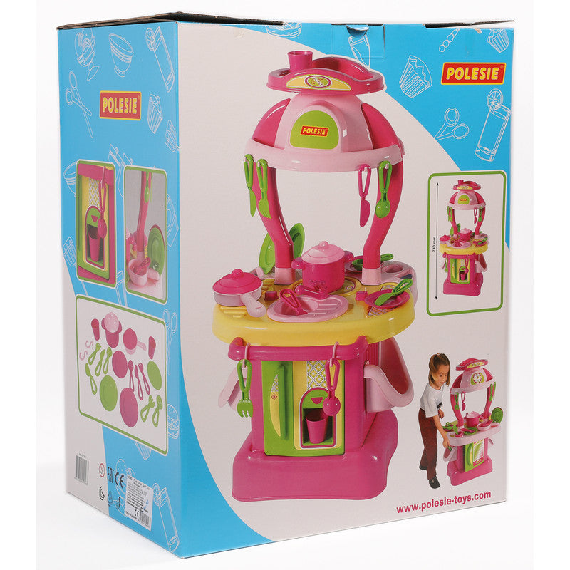 Polesie - Big kitchenToys & GamesThe design of the kitchen and its color justify the name of the set.Kitchen is equipped with a stove, hood, sink, a comfortable countertop and side shelves.The dishwasher and refrigerator are hidden behind doors on both si