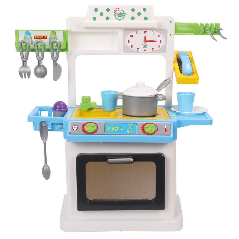 Polesie - Kitchen Natali (box)Toys & GamesThis set can easily fit in a child's room, due to its mini size. Kitchen Natali is a small kitchen with a stove, a sink and an oven.On the top panel of the set there is a drying rack for toy dishes, a shelf for st