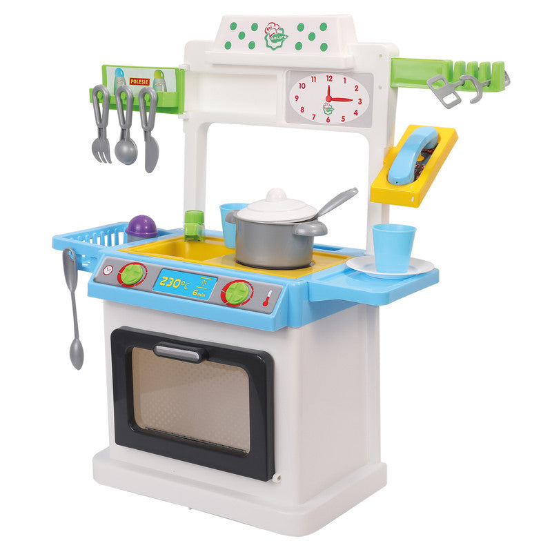 Polesie - Kitchen Natali (box)Toys & GamesThis set can easily fit in a child's room, due to its mini size. Kitchen Natali is a small kitchen with a stove, a sink and an oven.On the top panel of the set there is a drying rack for toy dishes, a shelf for st